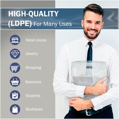 100 Pack 20″ x 20″ with 2 mil Thick Extra Large Clear Merchandise Plastic Bags