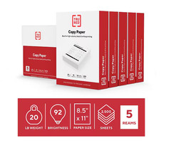 Coppy paper 8.5″ x 11″,20 lbs.,92 Brightness, 500 Sheets/Ream,5 Reams. New Brand