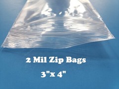 3″x4″ Clear 2 Mil Plastic Zip Seal Bag Reclosable Top Lock 2Mil Small Baggies