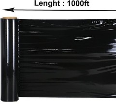 18″x1000FT Industrial Strength Pallet Wrap Stretch Film Shrink Hand Wrap (Black)