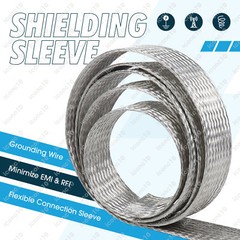 Tinned Copper Metal Braid Sleeving Flexible EMI RFI Shielding Wire Mesh