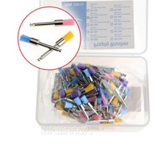 100pcs de cepillos de pulido de nailon dental Copas profilácticas RA tipo plano