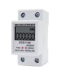 LCD Single Phase Electric Energy Meter KWH Power Usage Monitor 220V 60A DDS1108