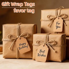 600 PCS Pre-Strung Key Tags with String Attached, Brown Kraft Paper Key Labels,