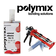 Polymix Universal Black Semi Rigid Plastic Repair & Adhesive Cartridge 50ml