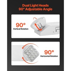 6-Pack Emergency Lighting Fixtures, 24 SMD2835 LEDs, 90-Min Backup, AC120/277V