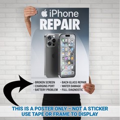 iPhone Apple Cell Phone Repair Single Poster Sign Banner – iOS Samsung Galaxy