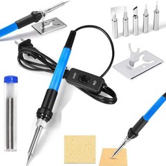 2025 9-in-1 Soldering Kits,60W Adjustable 60w 9-in-1, Light Blue [Upgraded]