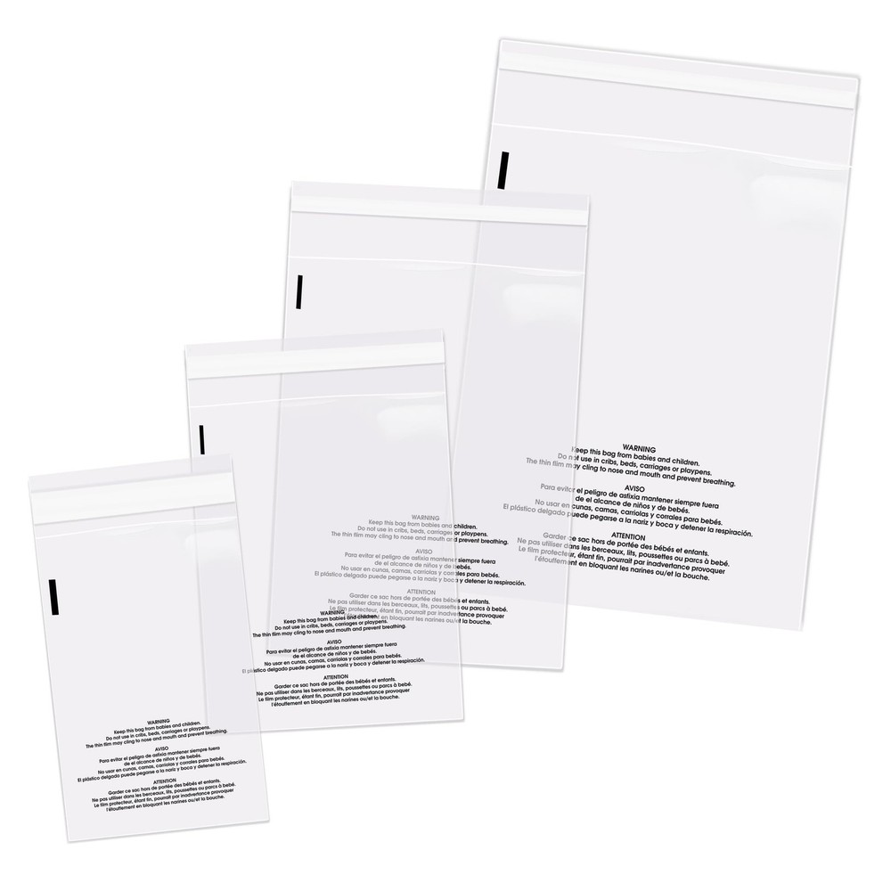Spartan Industrial Poly Bag Bundle Combo Pack of 4006X9, 8X10, 9X12, 11X14 S…