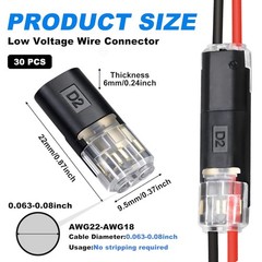 30PCS Quick Disconnect Wire Connectors – Effortless Tool-Free Installation