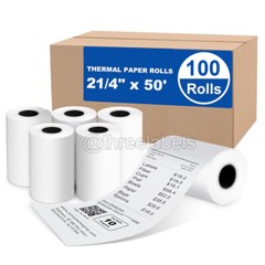100 Rolls Thermal Paper Receipt Rolls 2-1/4″ x 50′ White POS Cash Register Tape