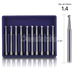 10Pc Dental Steel Tungsten Carbide Burs FG 4 Round type for High Speed Handpiece