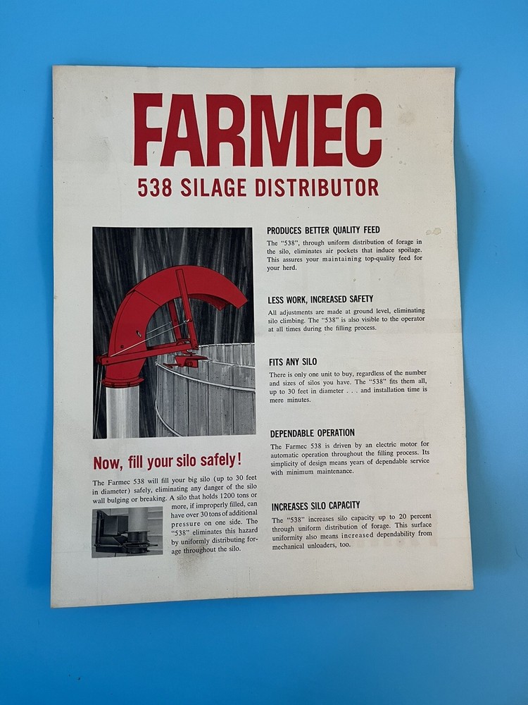 Vintage Farmec 538 Silage Distributor Buyers Guide.