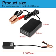 DC Converter with Battery Clip 12V 24V to 5V 8A USB Power Adapter Buck Regulator