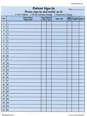 Patient Sign-In Sheets, 8-1/2″ X 11″ (Blue) Carbonless Form (3,125 Patient Label