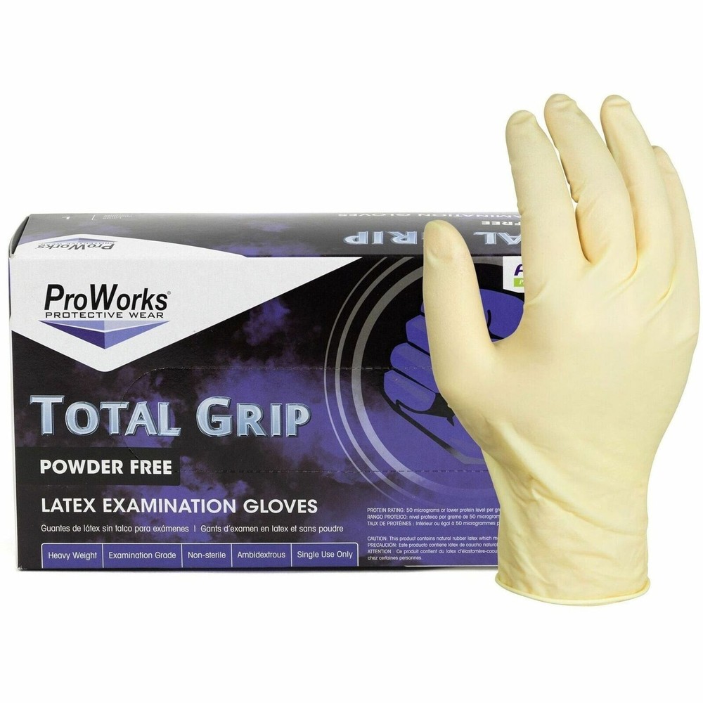 Adenna Total Grip – Latex Powder Free 8 mil MEDIUM Gloves – 1 Box of 100