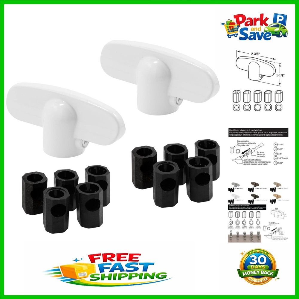Diecast Zinc T-Handle Window Operator – 1-1/8″ x 2-3/8″, Easy Install, 2 Pack