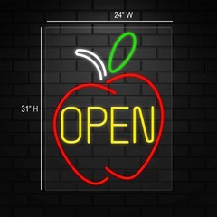 Open Sign for Business Displays | LED Flex Neon | 24″W x 31″H x 1″D