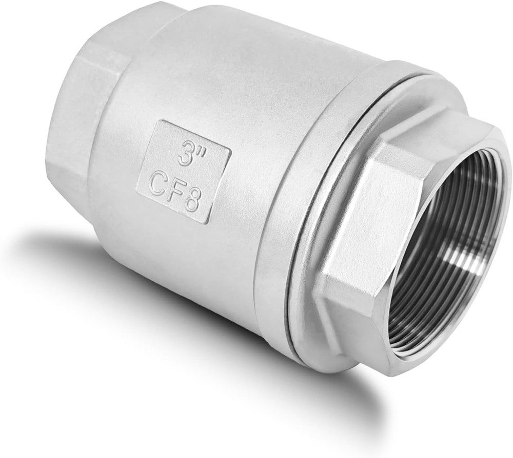 3″ NPT Stainless Steel Spring Check Valve, WOG1000 NPT Thread unleaded In-Line V