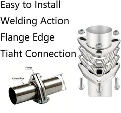 2 PCS 2.5 Inch 3 Bolt Exhaust Flange Connection Kit, Stainless Steel Exhaust Fla