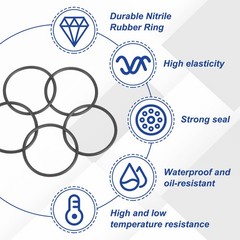 20Pcs, Nitrile Rubber O-Rings 38x30x4mm Metric Buna-N NBR Sealing Gasket