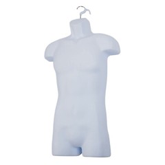 Clothing Display Torso Form Fits S – L Hanging Male Mannequin White Hollow Back