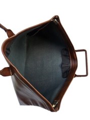 Vintage IBM Easy Open Document portfolio Holder with handles vinyl brown