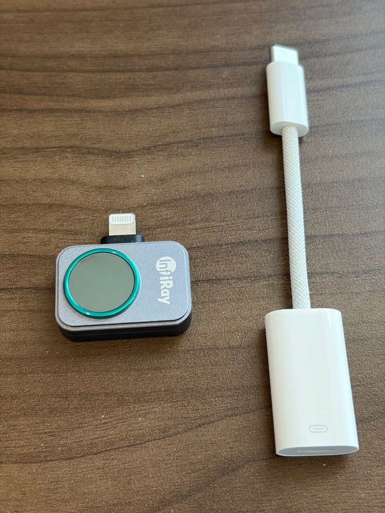InfiRay P2 Pro Thermal Camera Infrared for iOS + Apple Lightning USB-C adapter