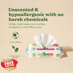 Caboo Unscented Wipes 72ct 6 Packs