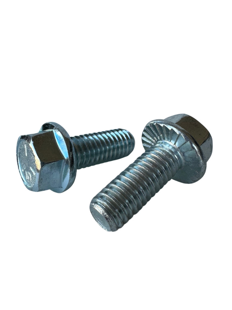 (100 Pcs) 3/8-16×1 1/4 Grade 5 Hex Serrated Flange Bolts Screws (FT) Zinc Clear