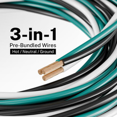 12 AWG THHN/THWN Copper Wire, 3-Color, Pre-Twisted, 25 FT | UL Listed Stranded C