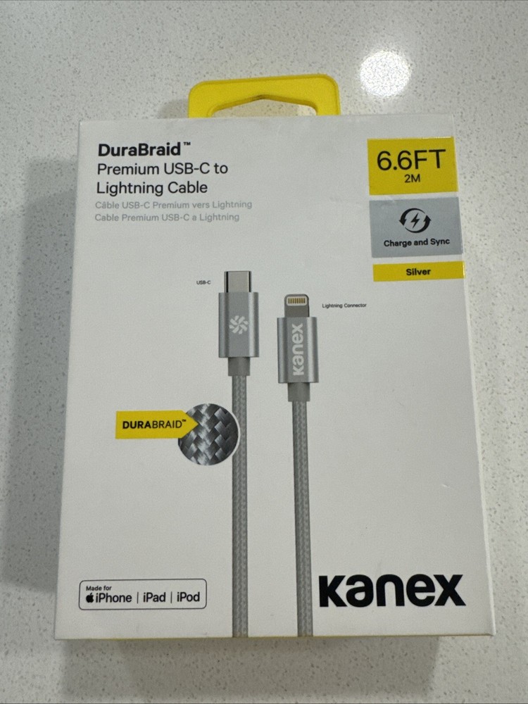 Kanex DuraBraid Lot of 3 Premium USB-C to USB-C Charging Cable 6.6′ Black NIB A