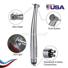 Mini Small Head Dental High Speed Handpiece LED Fiber Optic E-generator 4 Hole