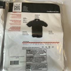 Chef Revival Basic Cook Shirts Unisex Adult Size 2XL White Short Sleeve Snap 2