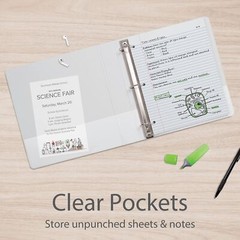 3 Ring Binders, 0.5 Inch One-Touch Easy Open D Rings, Durable Binders for School