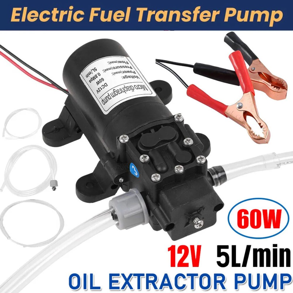 Motor Oil Fuel Fluid Extractor Electric Siphon Transfer Change Pump 60W 5L/min