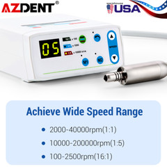 AZDENT Dental Brushless Electric LED Micro Motor Internal Spray E-type 3.4Ncm US