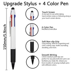 4-Color Ballpoint Pen Multi Colored Pens in One Medium Point (1.0Mm) Touch Scree