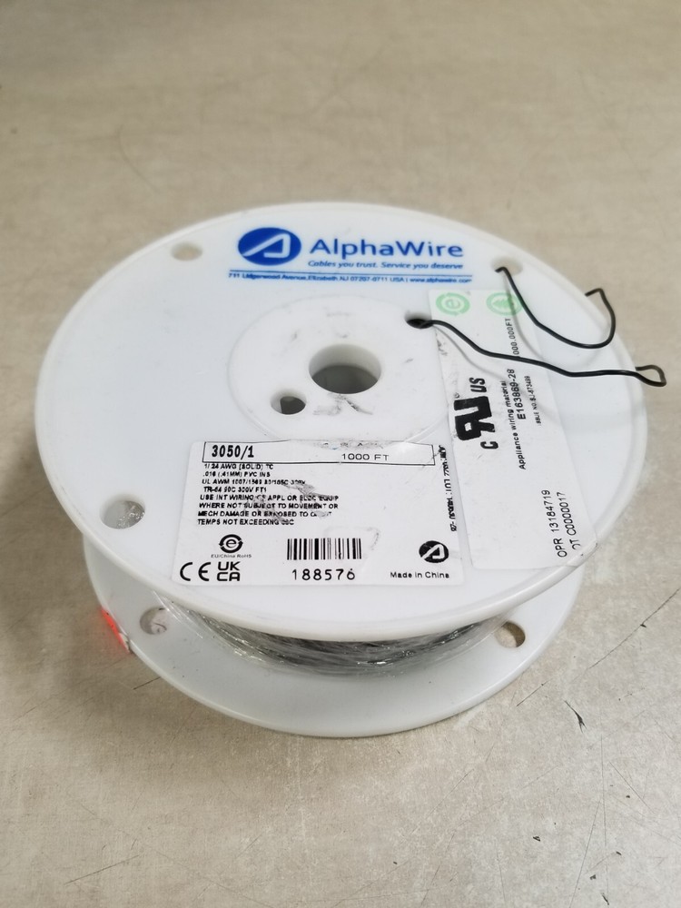 ALPHA WIRE 3050/1 24AWG SOLID 300V 1000 FEET