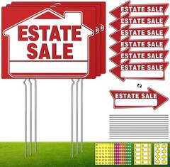 14Pcs Estate Sale Signs,17″ x 13″,Estate Sale Arrows Yard Sign Double Sided wth