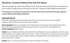 UltraCruz Livestock Natural Fly spray, 4 x 1 gallon
