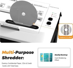 QUIETLEMON 150-Sheet Auto Feed Paper Shredder Micro Cut P-5 For Office Home US