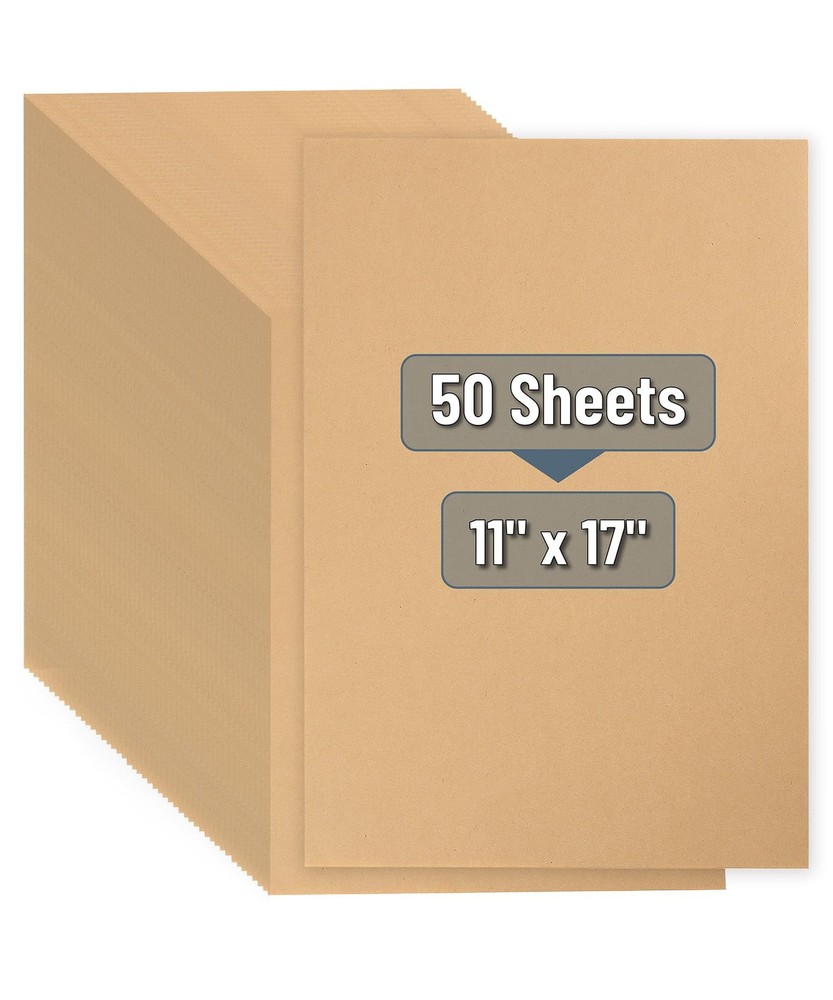 Kraft Paper Sheets 11×17 HeavyDuty Brown Stationery 50 Pcs for Craft Projects