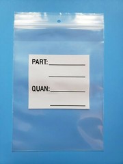RECLOSABLE ZIP SEAL PARTS BAG PLASTIC HEAVY DUTY 4MIL LOCK HANG HOLE WHITE BLOCK