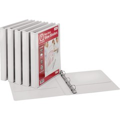 TOPS 3 Ring Non-Stick View Binder, 1″ Round Ring, White, 6 ct – TOP91125