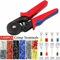 Ferrule Crimping Tool Kit AWG 23-7 Self-Adjustable Ferrel Crimper Kit W/ 1200Pcs