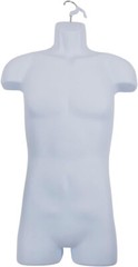 3 Clothing Display Torso Forms Fits S-L Hanging Male Mannequin White Hollow Back