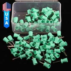 100 Dental Soft Prophy Cup Rubber Polish Brush Polishing Teeth Latch Type