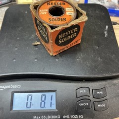Vintage Kester Solder 60/40 .062 resin Five solder open roll