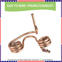 25 Ft. 3/16 OD Copper Nickel Brake Line Tubing Coil and Fitting Kit, 25 Ft of 3/
